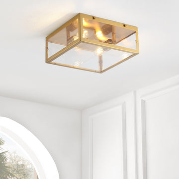 Grayson 12" Metal/Glass LED Flush Mount - JONATHAN Y